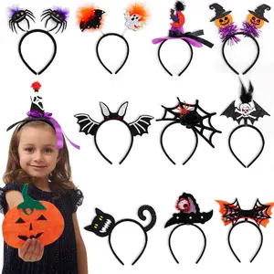 2024 New Halloween Headband Hair Hoop Decoration Supplies Props Pumpkin Bat Kid Adult Halloween Party Decoration Supplies