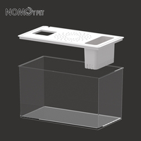 NOMOY PET Petit aquarium Aquarium Aquarium avec bac de plantation de plantes et porte-stylo pour petits poissons crevettes ou Betta