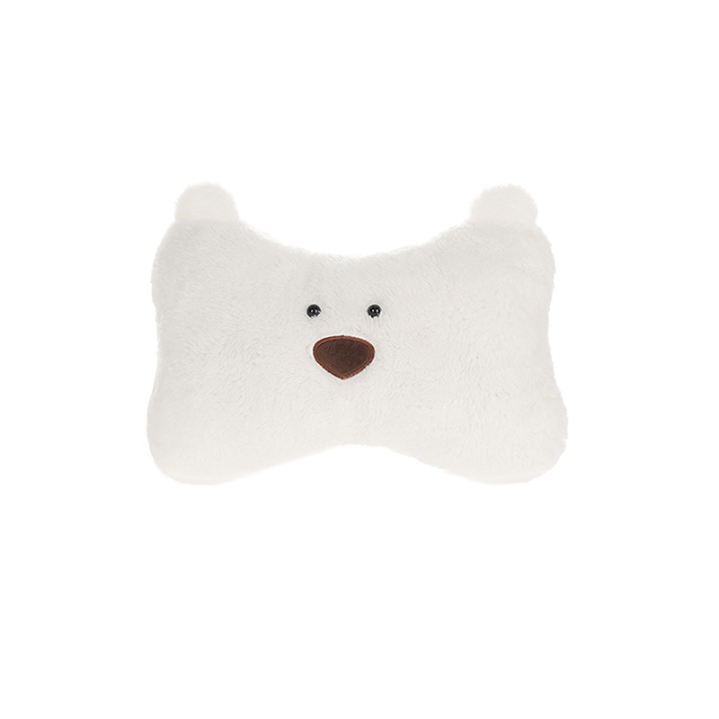 Arctic Velvet Headrest with White Bear