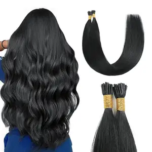 Sunya I Tip Haar verlängerungen Echthaar Jet Black 50 Gramm 50 Stränge \/Paket Pre Bonded Keratin Haar verlängerungen Fusion 20 Zoll