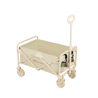 Chariot de camping pliable SunnyFeel à trois roues en métal, chariot portable pour le shopping et les outils