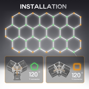 Luminaires suspendus LED hexagonaux en nid d'abeille pour ateliers de lavage de voitures et garages de detailing - Product Image 6