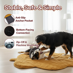 US-Lagerbestand Übersee Blattförmiges Weiches Fleece Rundes Beheiztes Hundebett Baumwoll-Heizmatte für Katzen und Hunde - Product Image 4