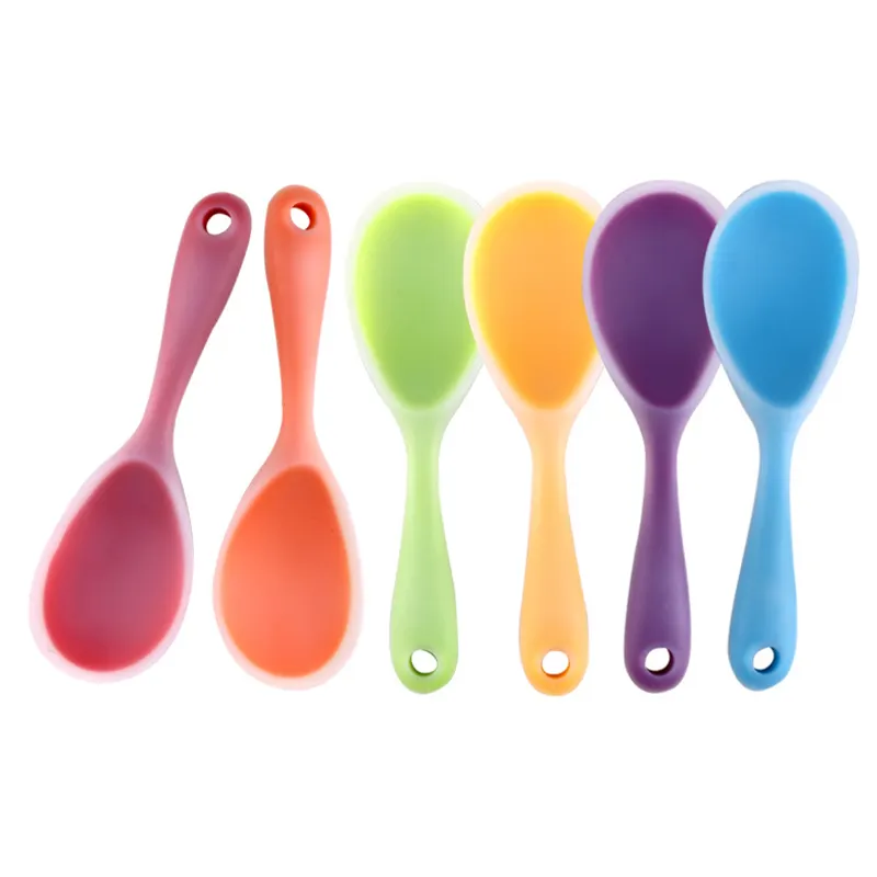 Bán Buôn Trẻ Em Muỗng Gạo Bé Cấp Thực Phẩm Silicone Muỗng Đo Scoop Cho Trẻ Sơ Sinh Bé Đào Tạo Bé Ăn Muỗng