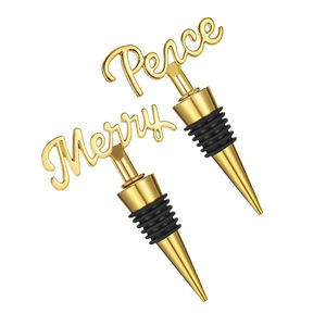 <b>Wine</b> Stopper Personalized Gold Metal Bottle Seal For Parties Weddings Gifts - Product Image 1
