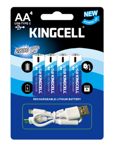 Usb liion <span class=keywords><strong>aa</strong></span> 1.5v 2500mwh סוללה נטענת צילינדרית עם מטען מסוג c - Product Image 3
