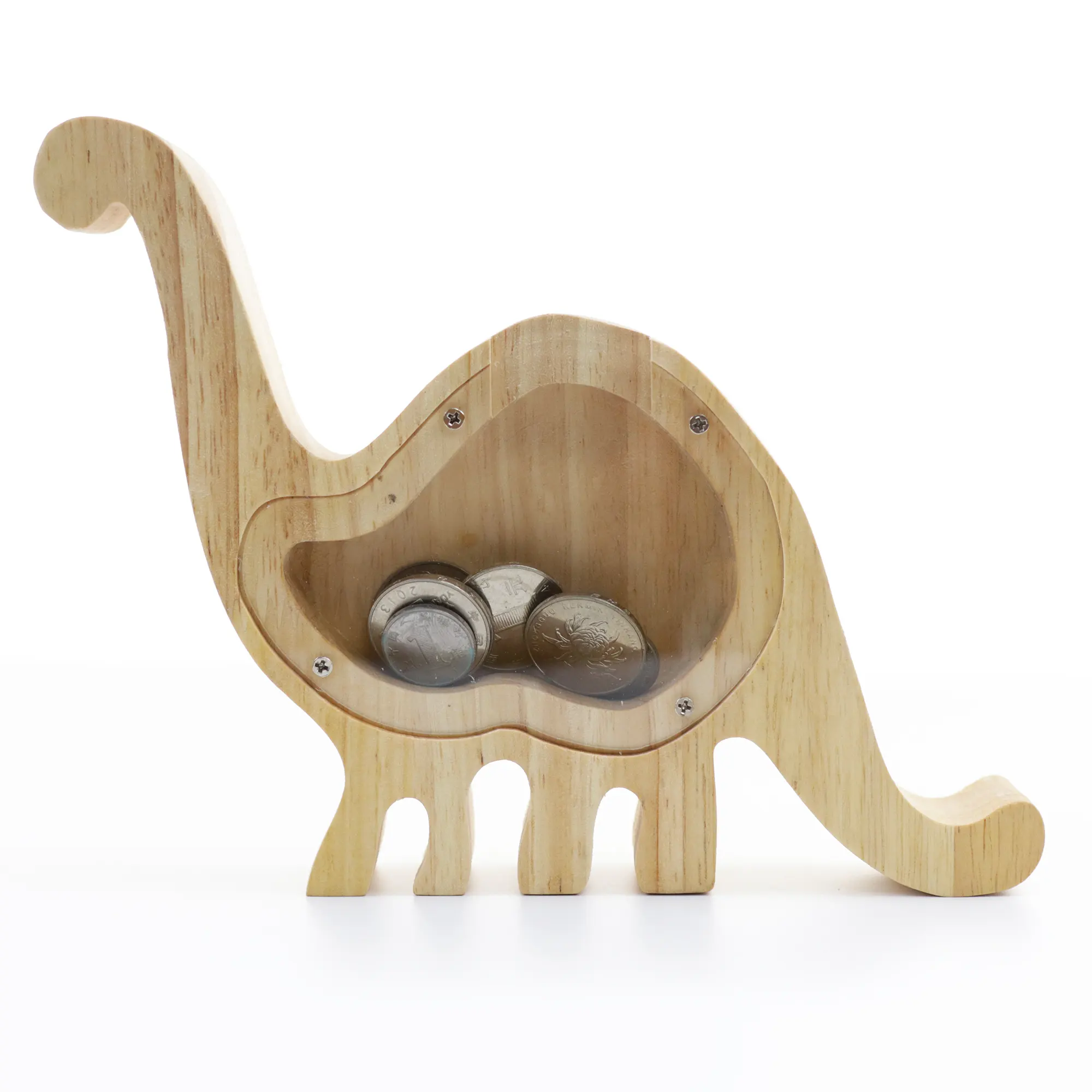 Großhandel hochwertige Holz hohl Design Tier Dinosaurier Kinder Sparschwein