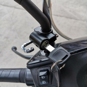 Cerradura para casco de motocicleta, aleación de aluminio, color negro, para protección de seguridad de scooters eléctricos - Product Image 3