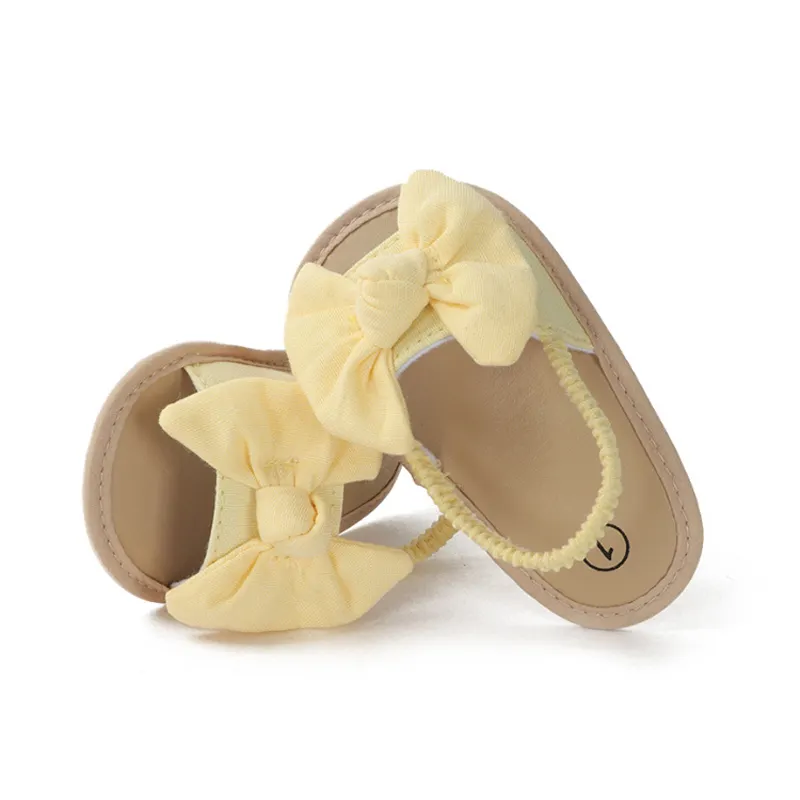 Elastic toddler Bowknot flat sandals Kids cute style Baby Girls Slippers new design children's shoes kids shoes wholesale