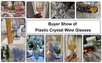Gobelets en plastique de style vintage en cristal de 7 oz, verres à vin en plastique pour réception de mariage, grand événement, fournitures de fête