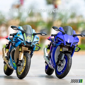 <span class=keywords><strong>MLS</strong></span> 663 KMM R1 sin caja 1/10 motocicleta modelo juguete Diecast aleación decoración sonido y luz tirar hacia atrás Metal coche niño regalo ornamento - Product Image 6