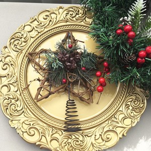 Élégantes Assiettes de Présentation Noires de Luxe en <span class=keywords><strong>Plastique</strong></span>, Décor Personnalisé pour Mariage, Bordure Argentée ou Or Rose, Nappe de Table Blanche pour Événement - Product Image 3