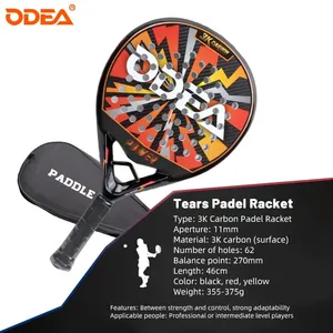 ODEA Raqueta De Tenis De <span class=keywords><strong>Padel</strong></span> Profesional 3K Carbon <span class=keywords><strong>Drop</strong></span> <span class=keywords><strong>Shot</strong></span> Equipo De Raqueta Deportiva Cara Suave Con Bolsa <span class=keywords><strong>Padel</strong></span> Raqueta De Tenis - Product Image 2