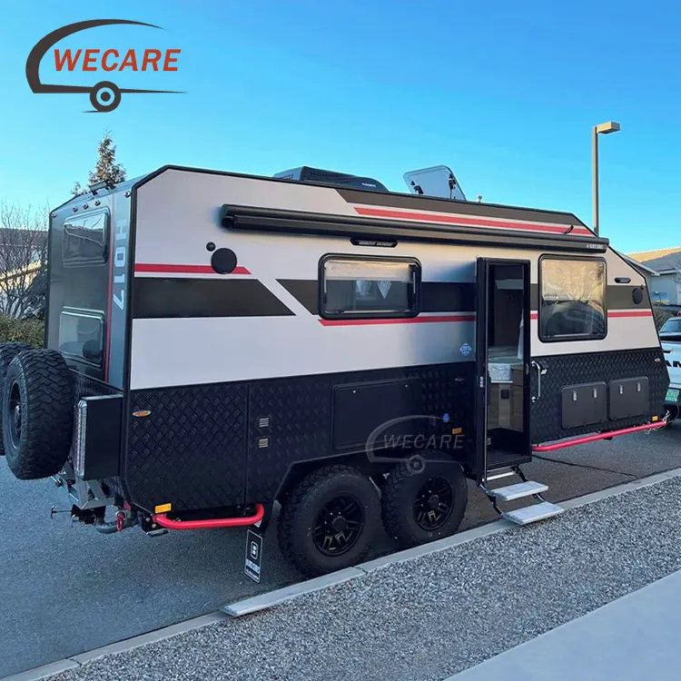 Wecare Offroad Camper Van Luxus Camping Wohnwagen im Freien Offroad Rv Camper Trailer Reise anhänger mit Bad und Toilette