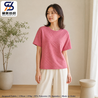 Tissu jacquard texturé 3D en maille 270 g/m² polyester élasthanne extensible pour manteaux et vestes