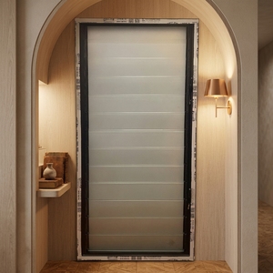 Fenêtre à persiennes en verre trempé avec cadre en aluminium au design moderne, commande manuelle, volets en verre pour salle de bain - Product Image 1
