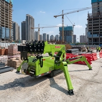 Mini-grue araignée compacte avec flèche articulée flexible pour l'installation de vitrages et le levage sur toiture en environnements confinés/intérieurs