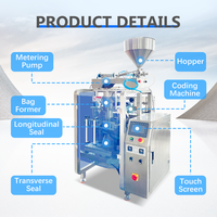 Machine de remplissage et d'emballage VFFS haute vitesse pour liquides (jus, café, huile, vinaigre) en sachets de petite taille