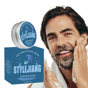 Savon à raser fait main pour hommes Mousse à barbe lisse dans une boîte en aluminium Hydratant non stimulant - Product Image 1