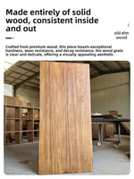 Mesa de Madera Maciza de Olmo Antiguo con Tablero de Gran Formato, Escritorio, Mesa de Comedor, Barra, Mesa de Té - Hecho a Medida con Troncos Crudos, Móvil, Estilo Retro