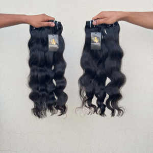 Un donneur de cheveux humains bruts non transformés alignés sur les cuticules du temple indien, faisceaux de cheveux africains bruts non transformés - Product Image 2