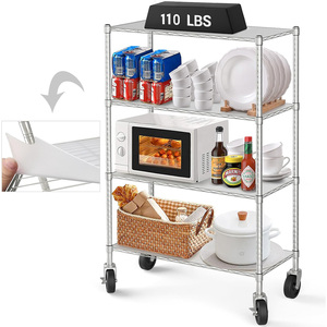 크롬 4 선반 선반 장치 및 선반 라이너 조절 가능한 마텔 와이어 선반 유닛 랙 - Product Image 1