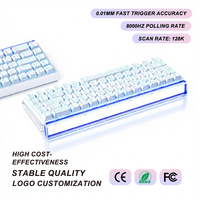 Clavier de jeu filaire à interrupteurs magnétiques 68 touches 65% Taux de polling 8K Scan 128K Déclenchement rapide 0,01 mm Keycaps PBT RGB Configuration logicielle
