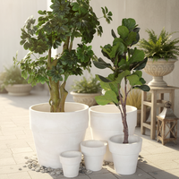 Support de plante artificielle grand format pour intérieur/extérieur, forme conique créative en fibre de verre, écologique, drainage vintage, pour sol – Vente chaude