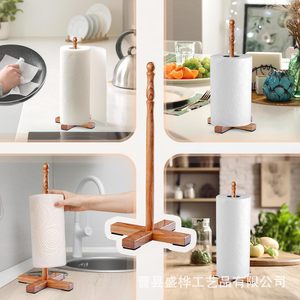 Soporte de papel toalla de madera, diseño minimalista, base antideslizante, para uso en cocina y baño. - Product Image 2