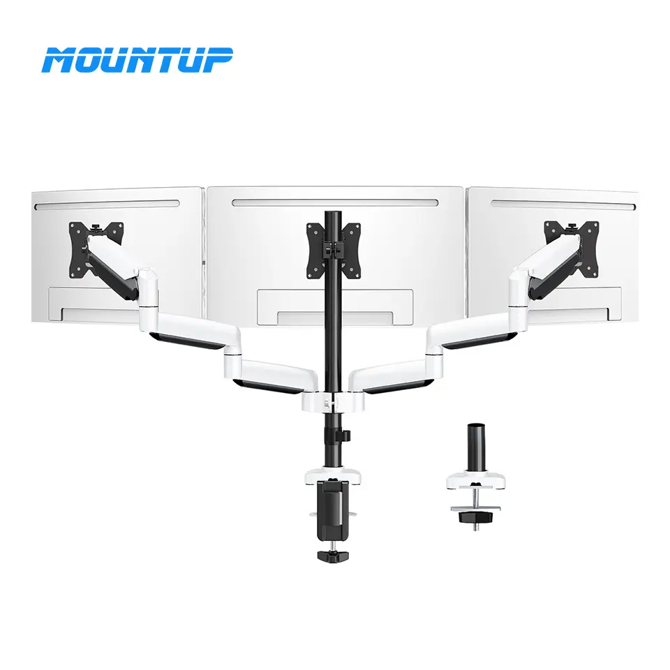 MOUNTUP Gás Spring Triplo Monitor Braço Titular Triplo Monitor Mount 3 Monitor Stand Desk Mount