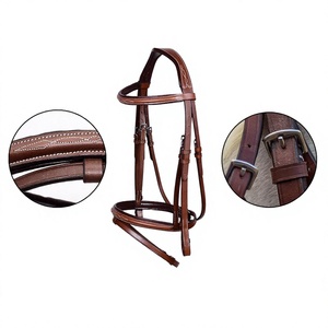 Bride de cheval en cuir de luxe sur mesure, style anglais, faite à la main, avec frontale personnalisable en couleur et taille - Cob - Full - Product Image 4