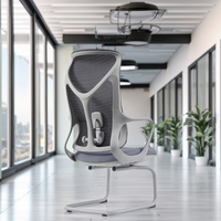 Chaise de bureau d'étude à domicile en tissu moderne bon marché avec accoudoir fixe Design ergonomique noir pour les réunions