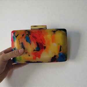 Premium Lightweight Resin Clutch For Women With Durable Material Unique Colorful Design - Product Image 1