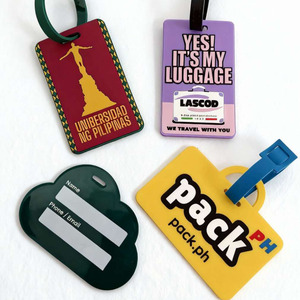 Étiquette de bagage personnalisée en caoutchouc 3D, plastique, silicone, PVC souple, étiquette d'identification de bagage en cuir - Product Image 1