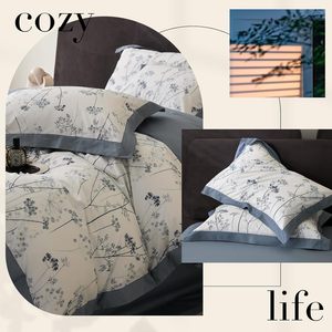 Housse de couette 3 pièces, taille Queen, blanche, avec imprimé, housse de couette douce et confortable, style bohème - Product Image 3