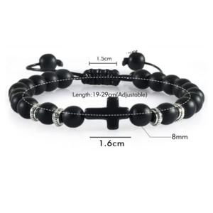 Pulsera personalizada con cuentas mate de obsidiana tejida a mano ajustable para hombre pulsera con cuentas de <span class=keywords><strong>Spiderman</strong></span> con piedra de ojo de tigre a la moda - Product Image 3