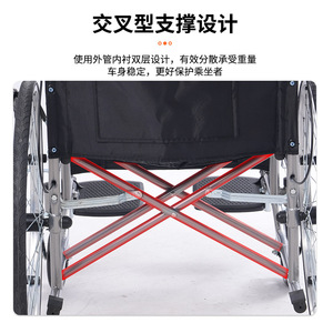 Silla de Ruedas Plegable Ligera Guanlan de 25 cm, Ayuda de Movilidad Manual Compacta para Viajes de Personas Mayores - Product Image 4