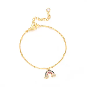 Fashionable Simple Bracelet Beautiful Meaning Rainbow Bead Chain Ladies Creative Inlaid Zircon Bracelet