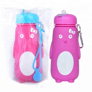 Bouteilles d'eau en silicone, best-seller, design pingouin, pour enfant - Product Image 5