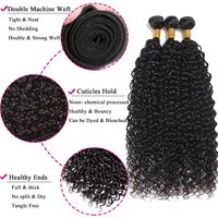 Paquetes de Cabello Virgen Chino 100% Natural 15A, Ondulado, Sin Procesar, para Extensiones Rápidas, Ondas Húmedas, Negro Natural para Mujeres