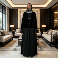 Abaya plissée à boucle, de haute qualité, respirante, pour femme, robe musulmane, hiver, Aïd, formelle, pour réunion de famille