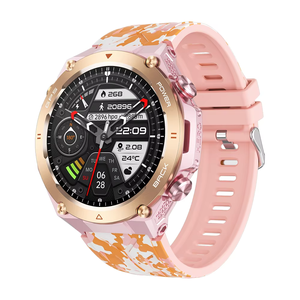 นาฬิกาอัจฉริยะสำหรับกิจกรรมกลางแจ้ง EDS KC82 พร้อมสายลายพรางสีชมพู  ระบบ GPS ในตัว เครื่องวัดความสูง เครื่องวัดความกดอากาศ นาฬิกาฟิตเนส พร้อมเข็มทิศ กันน้ำ 1ATM - Product Image 1