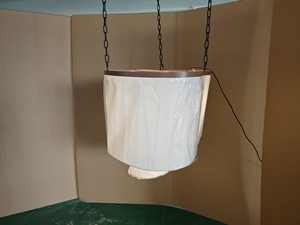 Lampadario in Tessuto Stile Wabi-Sabi Zen JYLIGHTING, Lampada a Sospensione LED Artigianale in Lino, Lampada Decorativa Ovale per Ristorante, Sala e Casa - Product Image 5
