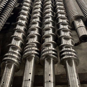 Plastic & Rubber Machinery Parts WPC PVC PE Industry Extruder Screws and Barrels Bimetallic <b>Nitrided</b> Conical Twin Screws - Product Image 3