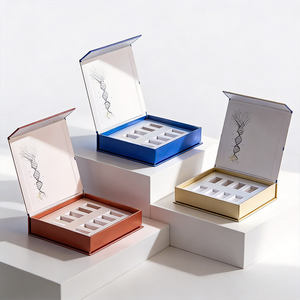 Caja <span class=keywords><strong>de</strong></span> Papel para Empaque <span class=keywords><strong>de</strong></span> Productos <span class=keywords><strong>de</strong></span> Belleza y Cuidado <span class=keywords><strong>de</strong></span> la Piel, con Tapa Magnética Plegable, <span class=keywords><strong>de</strong></span> Cartón Gris, con Logotipo Personalizado y Laminado Brillante, con EVA - Product Image 1