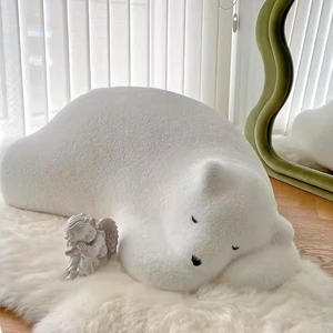 Sofá perezoso de felpa para dormir <span class=keywords><strong>Panda</strong></span> espalda sala de estar <span class=keywords><strong>Red</strong></span> <span class=keywords><strong>rojo</strong></span> solo niño taburete animal creativo Silla de ocio - Product Image 3