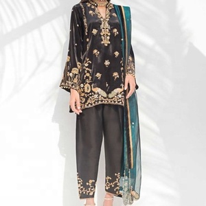 New Stylish Party-wear Kurta & <b>Pant</b> Dress with Stylish-applique work for Party/ Wedding =2021 - Product Image 1