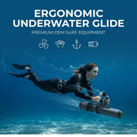 Scooter sous-marin personnalisé, propulseur à jet, propulsion marine, forme de torpille, alliage de métal gris, planche de surf, paddleboard, kayak