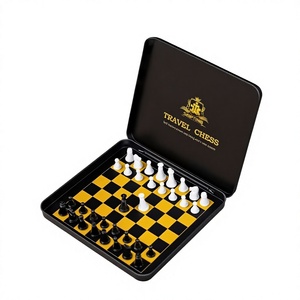 Mini jeu d'échecs magnétique <span class=keywords><strong>en</strong></span> boîte métallique, Roi 23mm, 2 Reines, format de poche portable, jeu de société éducatif pour enfants, jouet de stratégie de voyage - Product Image 6