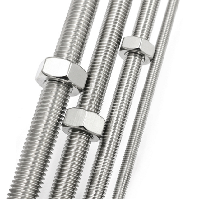 Factory Inch 1/4" 5/16" 3/8" SUS304 316 AISI304 316 ANSI304 316 ASME B8M Thread Rod Full Threaded Bar With Nut DIN975